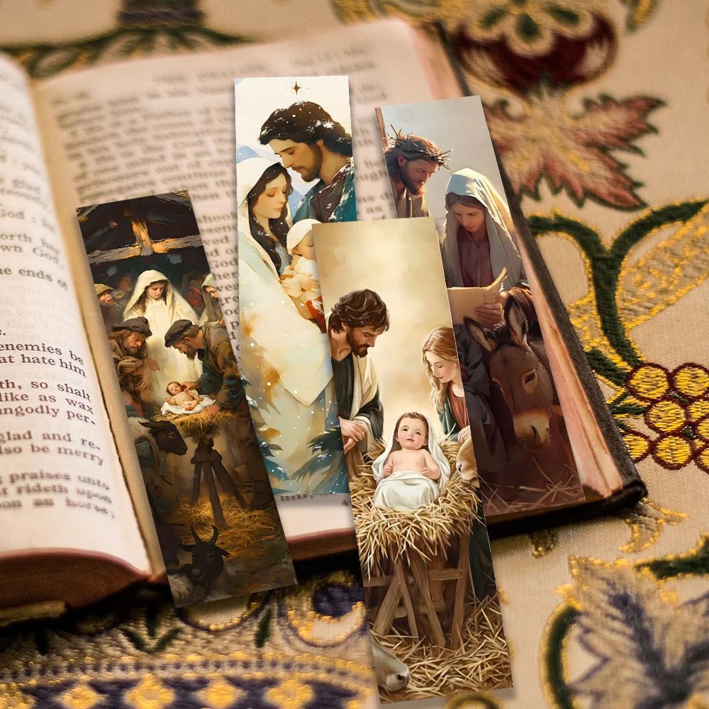 Jesus Christian Bookmarks – Set of 32 Inspirational Bible Bookmarks for Faith, Study & Christian Gifts